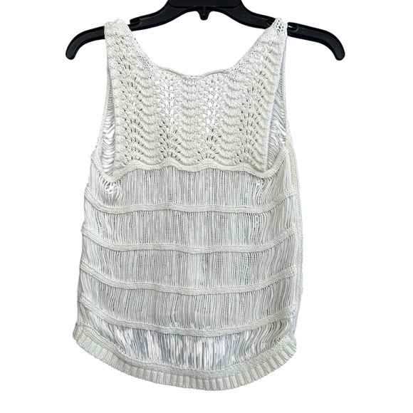 Tibi Tops - Tibi White Crochet Open Knit Tank Top Womens Size XS Festival Boho Western Sexy‎